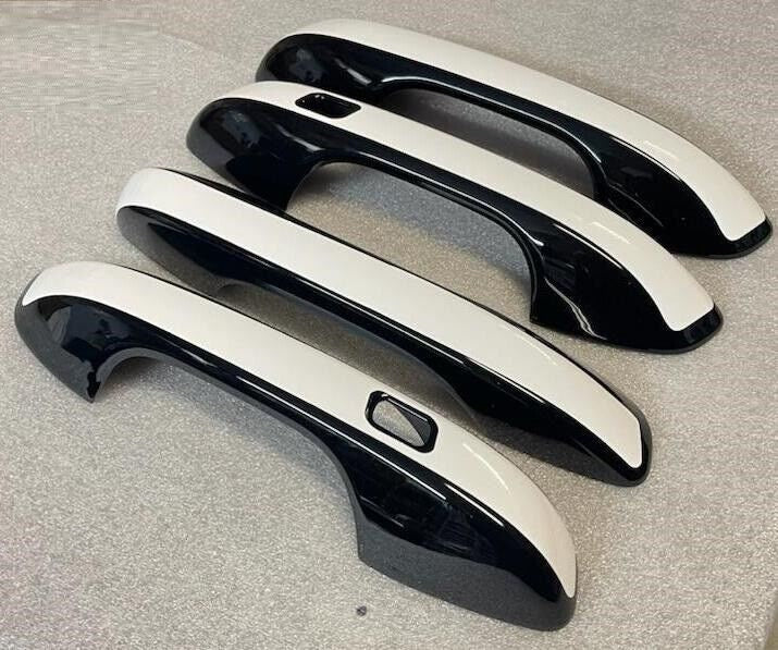 Full Set of Custom Chrome or Black Door Handle Overlays / Covers For the 2020 - 2024 Kia Telluride You Choose the Color of the Middle Insert