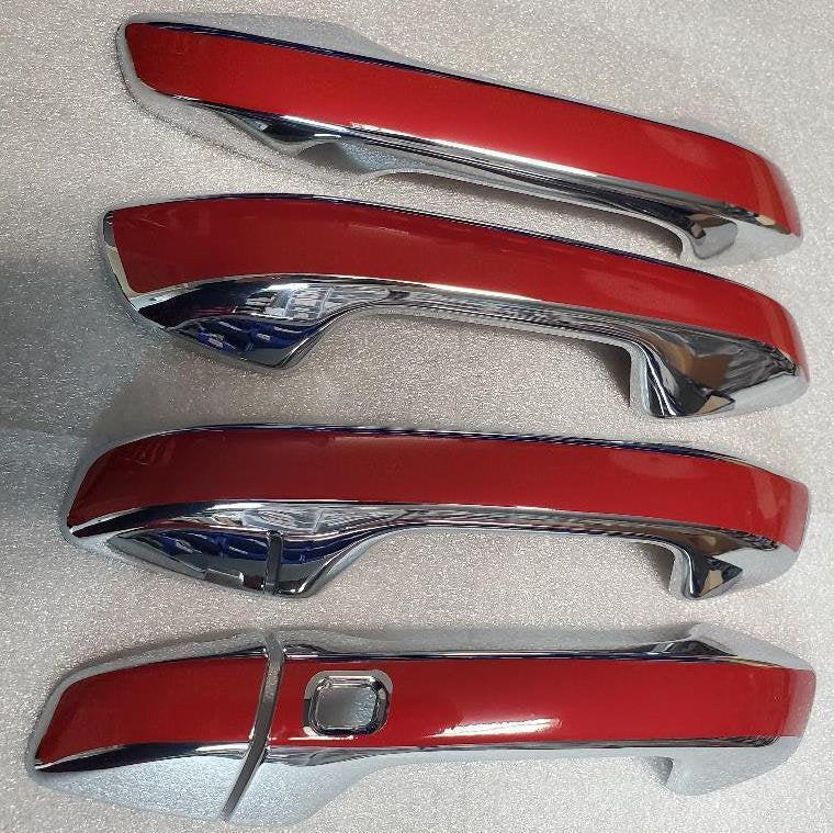 Full Set Custom Chrome or Black Door Handle Overlays / Covers For the 2021 - 2024 Kia Forte You Choose the Color of Middle Insert