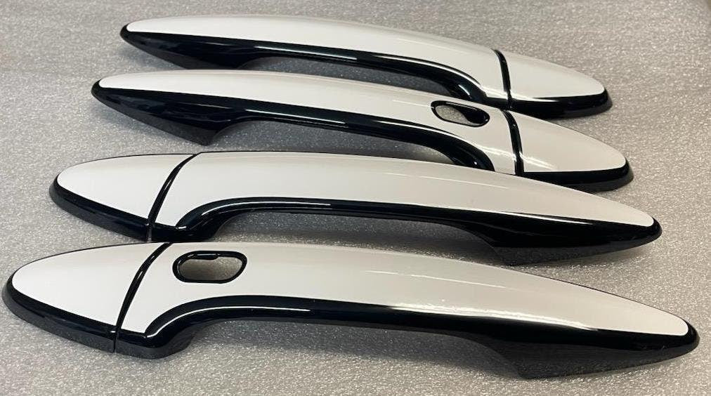 Full Set of Custom Black OR Chrome Door Handle Overlays / Covers For the 2006 - 2013 Lexus IS350 You Choose the Color of the Middle Insert