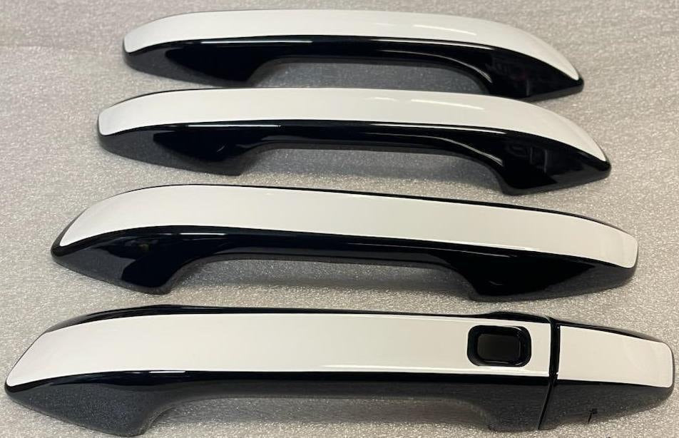 Full Set Custom Chrome or Black Door Handle Overlays / Covers For the 2021 - 2024 Kia Forte You Choose the Color of Middle Insert